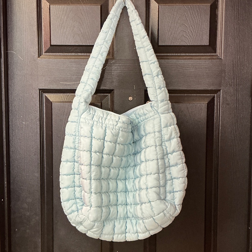 Katydid Sky Blue Quilted Shoulder Bag
